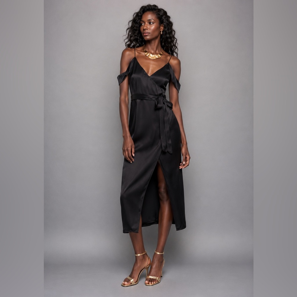 Bardot Leah Satin Midi Dress